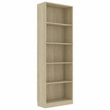 5-Tier Book Cabinet Sonoma Oak 23.6"x9.4"x68.9" Chipboard