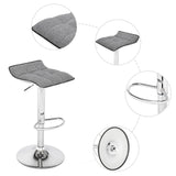 Set of 2 Adjustable Swivel Barstools, PU Leather with Chrome Base, Gaslift Pub Counter Chairs  YJ