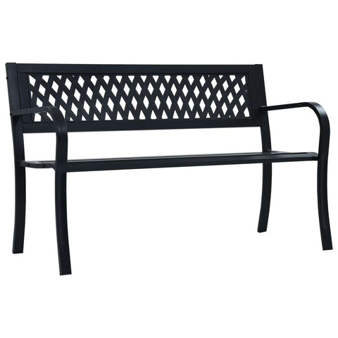 Garden Bench 49.2" Black Steel