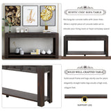 Console Table for Entryway Hallway Sofa Table with Storage Drawers and Bottom Shelf (Black) AL