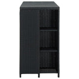 Bar Table with Storage Rack Black 47.2x23.6"x43.3" Poly Rattan"