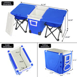 Outdoor Picnic Foldable Multi-function Rolling Cooler Upgraded Stool