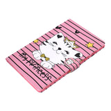 For Samsung T510/T515 Laptop Protective Case with Front Snap Cute Cartoon Color Painted Smart Stay PU Cover  Crown cat