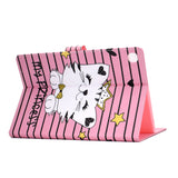 For Samsung T510/T515 Laptop Protective Case with Front Snap Cute Cartoon Color Painted Smart Stay PU Cover  Crown cat