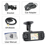 Carcam III Car DVR - 2 x 180 Degree Rotating Cameras, 2.3 Inch LCD Screen, G-Sensor, GPS, 140 Degree Lens