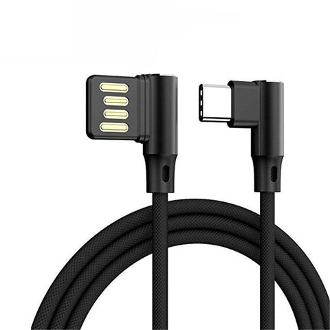 L Shaped Angle Head Type-C Charging Cable Data Transmission Cable Adapter 2m for Phone black