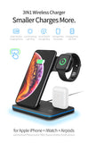 Z5 Split 3 in 1 Multi-function Fast Wireless Charger for Mobile Phone Headset Smart Watch Wireless Charger black