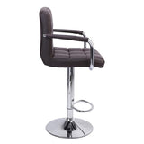 2pcs 60-80cm 6 Checks Round Cushion Bar Stools with Armrest Coffee