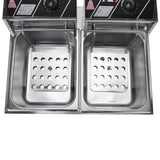 ZOKOP EH82 5000W MAX 110V 12.7QT/12L Stainless Steel Double Cylinder Electric Fryer US Plug