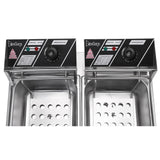 ZOKOP EH82 5000W MAX 110V 12.7QT/12L Stainless Steel Double Cylinder Electric Fryer US Plug