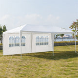 3 x 6m Six Sides Two Doors Waterproof Tent with Spiral Tubes White **