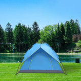 2-3 Person Double-Deck Tow-Door Hydraulic Automatic Tent Free Build Outdoor Tent Blue **