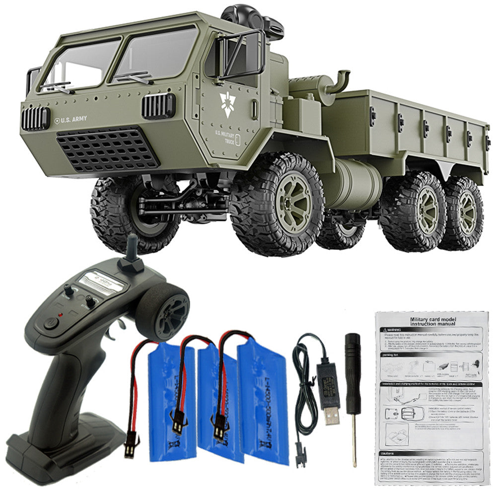 Fayee FY004A 1/16 2.4G 6WD Rc Car Proportional Control US Army Military Truck RTR Model Toys With camera+3 batteries_1:16