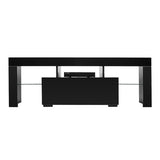 Elegant Household Decoration LED TV Cabinet with Single Drawer Black