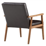 (75 x 69 x 84)cm Retro Modern Wooden Single Chair,Brown PU