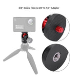 VELEDGE 360ø Rotatable Mini Gimbal Tripod Ball Head Mount with 3/8""to 1/4""Adapter black red