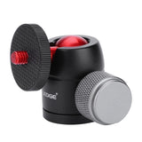 VELEDGE 360ø Rotatable Mini Gimbal Tripod Ball Head Mount with 3/8""to 1/4""Adapter black red