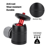 VELEDGE 360ø Rotatable Mini Gimbal Tripod Ball Head Mount with 3/8""to 1/4""Adapter black red