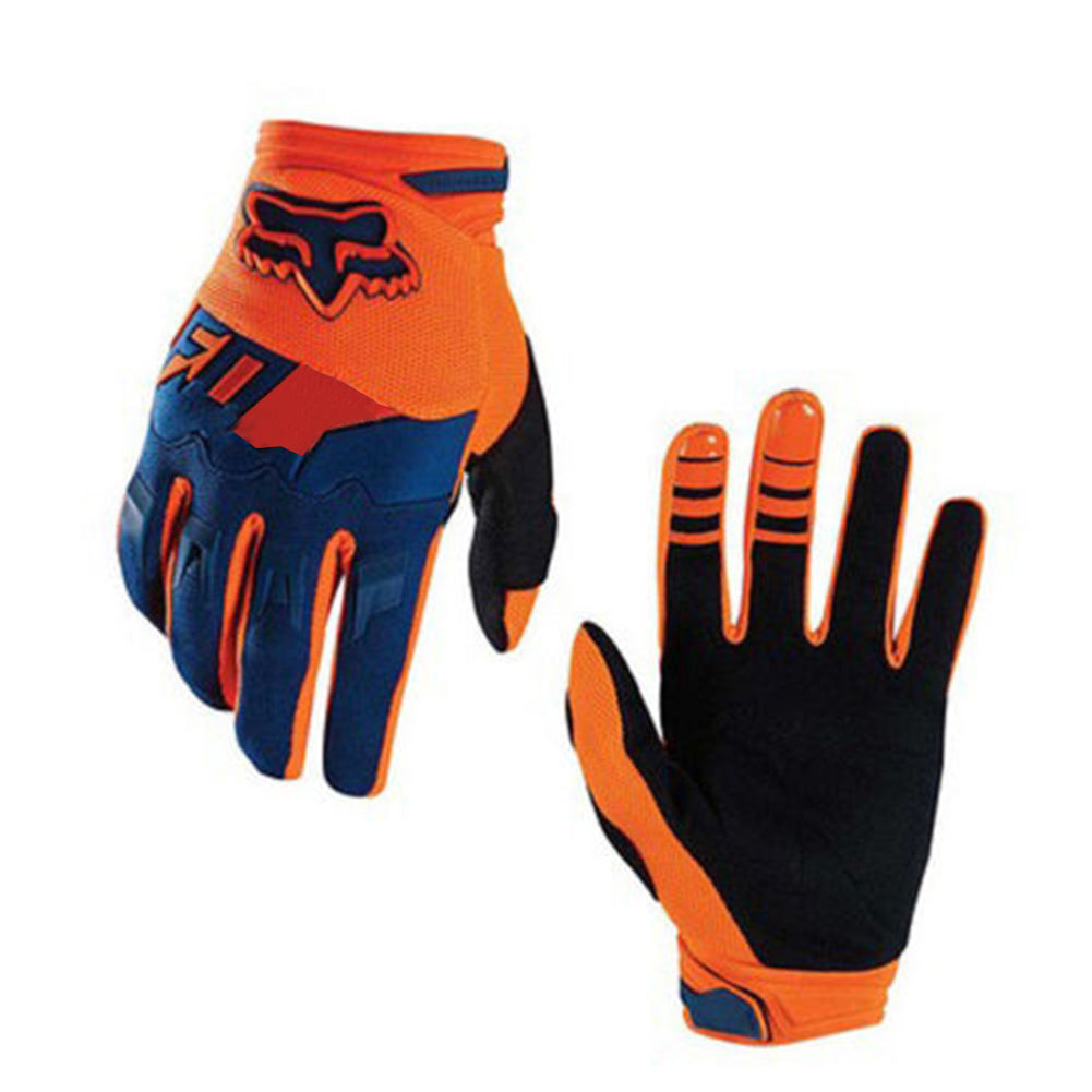 Full-Finger Racing Motorcycle Gloves MTB Bike Mittens Off-Road Riding Gloves Outdoor Sports Gloves orange_M