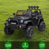 12V Kids Ride On Car MP3 2.4GHZ Remote Control LED Lights Black **