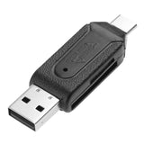 Portable High Speed 480Mbps OTG USB2.0 Type-C USB 3.1 Memory Card Reader for SD TF Micro SD Card Mobile Phone black