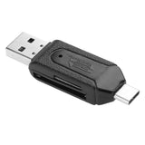 Portable High Speed 480Mbps OTG USB2.0 Type-C USB 3.1 Memory Card Reader for SD TF Micro SD Card Mobile Phone black