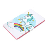 For Samsung T510/T515 Laptop Protective Case with Front Snap Cute Cartoon Color Painted Smart Stay PU Cover  single horned horse