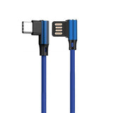 L Shaped Angle Head Type-C Charging Cable Data Transmission Cable Adapter 3 Meter for Phone blue