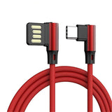 L Shaped Angle Head Type-C Charging Cable Data Transmission Cable Adapter 2m for Phone red