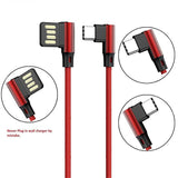 L Shaped Angle Head Type-C Charging Cable Data Transmission Cable Adapter 2m for Phone red