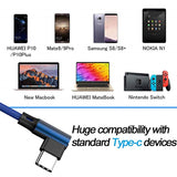 L Shaped Angle Head Type-C Charging Cable Data Transmission Cable Adapter 3 Meter for Phone blue