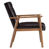 (75 x 69 x 84)cm Retro Modern Wooden Single Chair,Brown PU