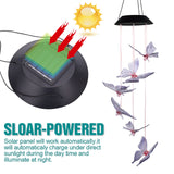 2V 40maH Solar Intelligent Light Control Design and Color Shell Butterfly Wind Chime **