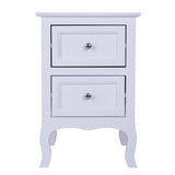 2pcs Country Style Two-Tier Night Tables Large Size White