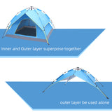 2-3 Person Double-Deck Tow-Door Hydraulic Automatic Tent Free Build Outdoor Tent Blue **