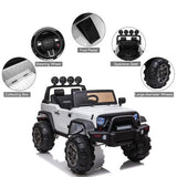 12V Kids Ride On Car SUV MP3 2.4GHZ Remote Control LED Lights White **