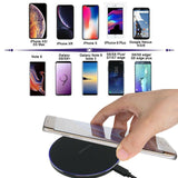 Qi Wireless Charger Fast Charging Pad for iPhone 8 X XS XR Samsung Galaxy S7 S8 S9 S10 black