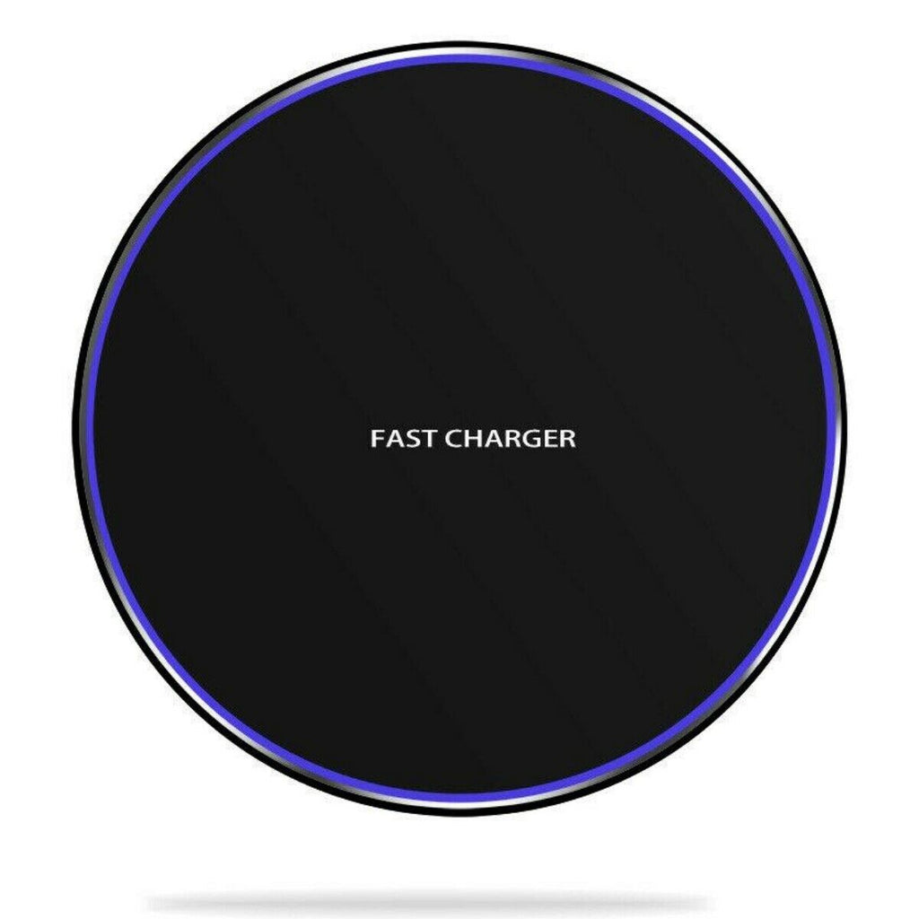 Qi Wireless Charger Fast Charging Pad for iPhone 8 X XS XR Samsung Galaxy S7 S8 S9 S10 black