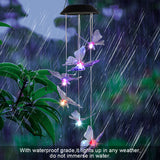 2V 40maH Solar Intelligent Light Control Design and Color Shell Butterfly Wind Chime **