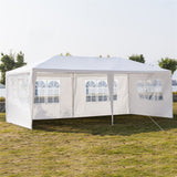 3 x 6m Six Sides Two Doors Waterproof Tent with Spiral Tubes White **