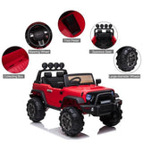 Kids Ride On 12V Car SUV/Jeep MP3 player 2.4GHZ Remote Control with colorful LED Lights - Red **