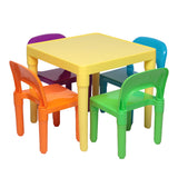 Set of Plastic Table And Chair for Children, One Desk And Four Chairs (50x50x46cm) **