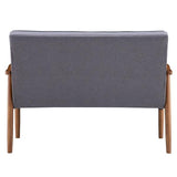 (126 x 75 x 83.5)cm Retro Modern Wood Double Sofa Chair Leisure Chair Light Gray Fabric