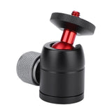 VELEDGE 360ø Rotatable Mini Gimbal Tripod Ball Head Mount with 3/8""to 1/4""Adapter black red