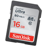 SanDisk Ultra SD Card 16GB SDXC Class10 Memory Card C10 R80mb/s USH-1 Support for Camera