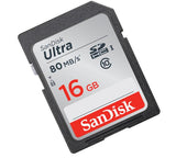 SanDisk Ultra SD Card 16GB SDXC Class10 Memory Card C10 R80mb/s USH-1 Support for Camera