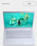 DongRun 14 Inch  F142 Laptop Computer Intel Celeron J3455 Notebook 6G RAM 60G ROM Win10 HDMI Bluetooth Silver