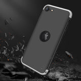 For Iphone SE 2020 360Dgree Full Protection Phone Case Protector Shockproof PC Phone Back Cover Silver Black Silver