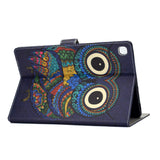 For Samsung T510/T515 Laptop Protective Case with Front Snap Cute Cartoon Color Painted Smart Stay PU Cover  owl