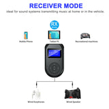 3-in-1 LCD Bluetooth 5.0 AUX Transmitter and Receiver USB Adapter black